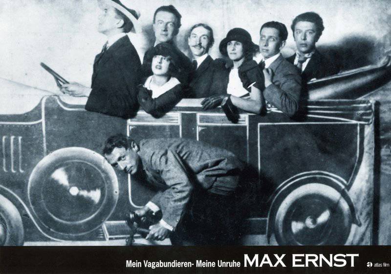 Fotografia de Max Morise, Max Ernst, Simone Breton, Paul Éluard, Joseph Delteil e Gala Dalí. 