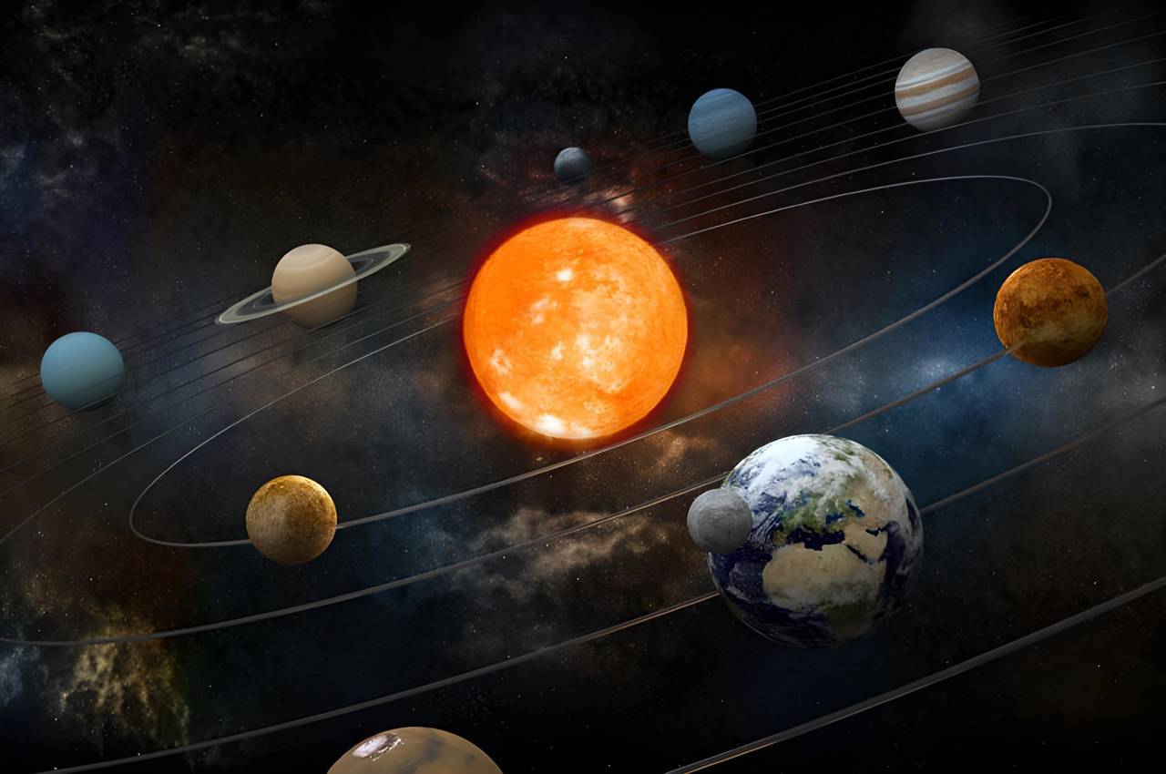 Representação do sistema solar
