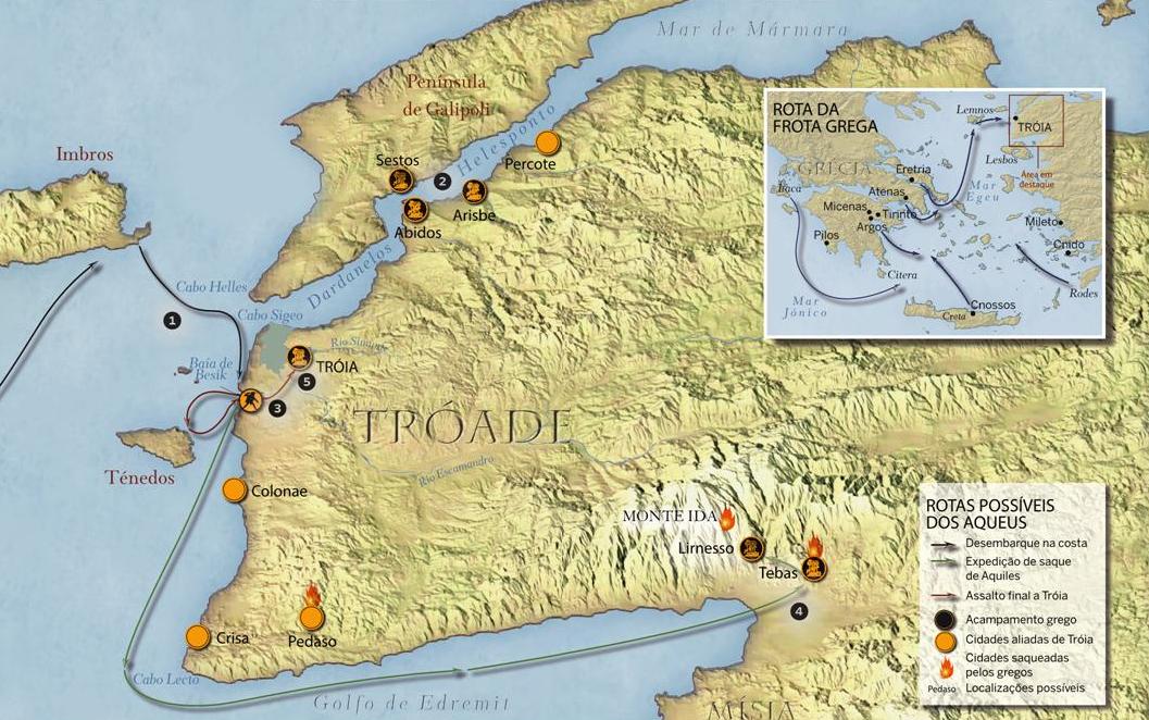 mapa de guerra Troia